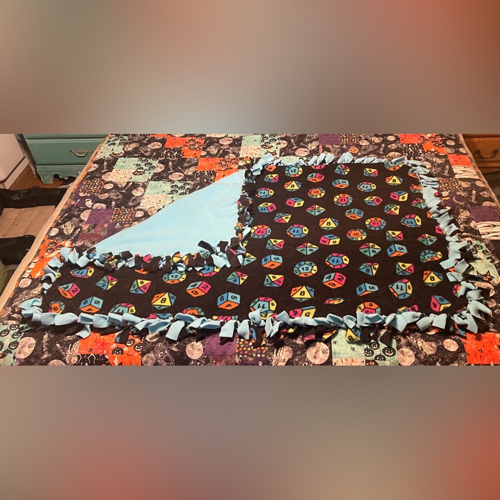 NEW Handmade Fleece Dice Blanket